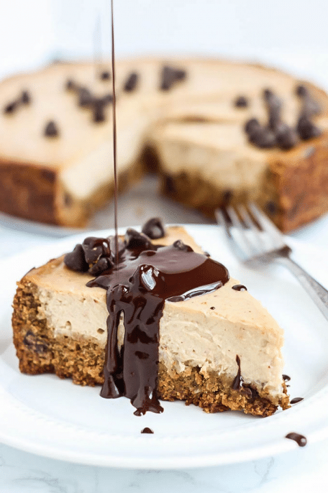 Vegan Cheesecake with Chocolate Chip Cookie Crust