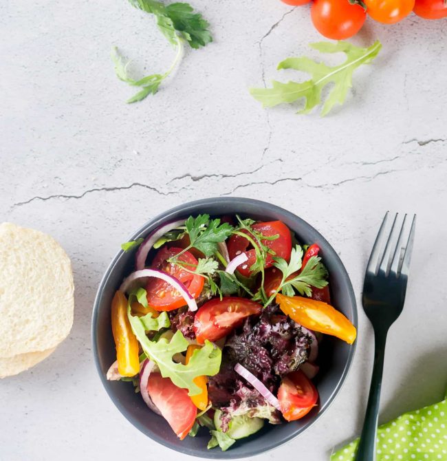 salad with fresh salad leaves arugula cherry tom 2022 10 03 22 28 56 utc
