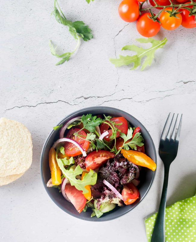 salad with fresh salad leaves arugula cherry tom 2022 10 03 22 28 56 utc