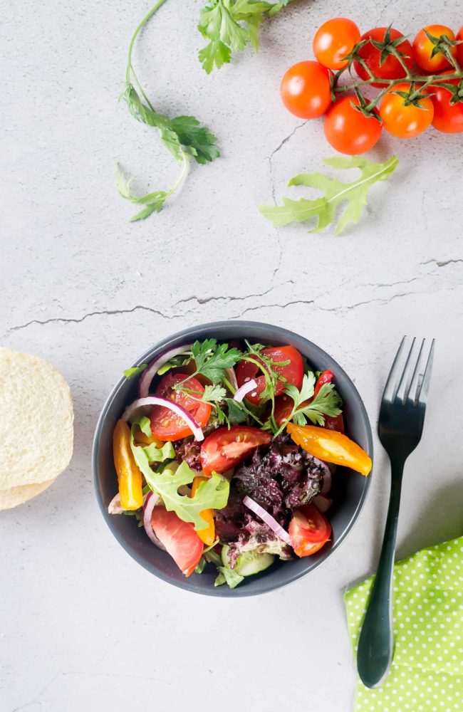 salad with fresh salad leaves arugula cherry tom 2022 10 03 22 28 56 utc